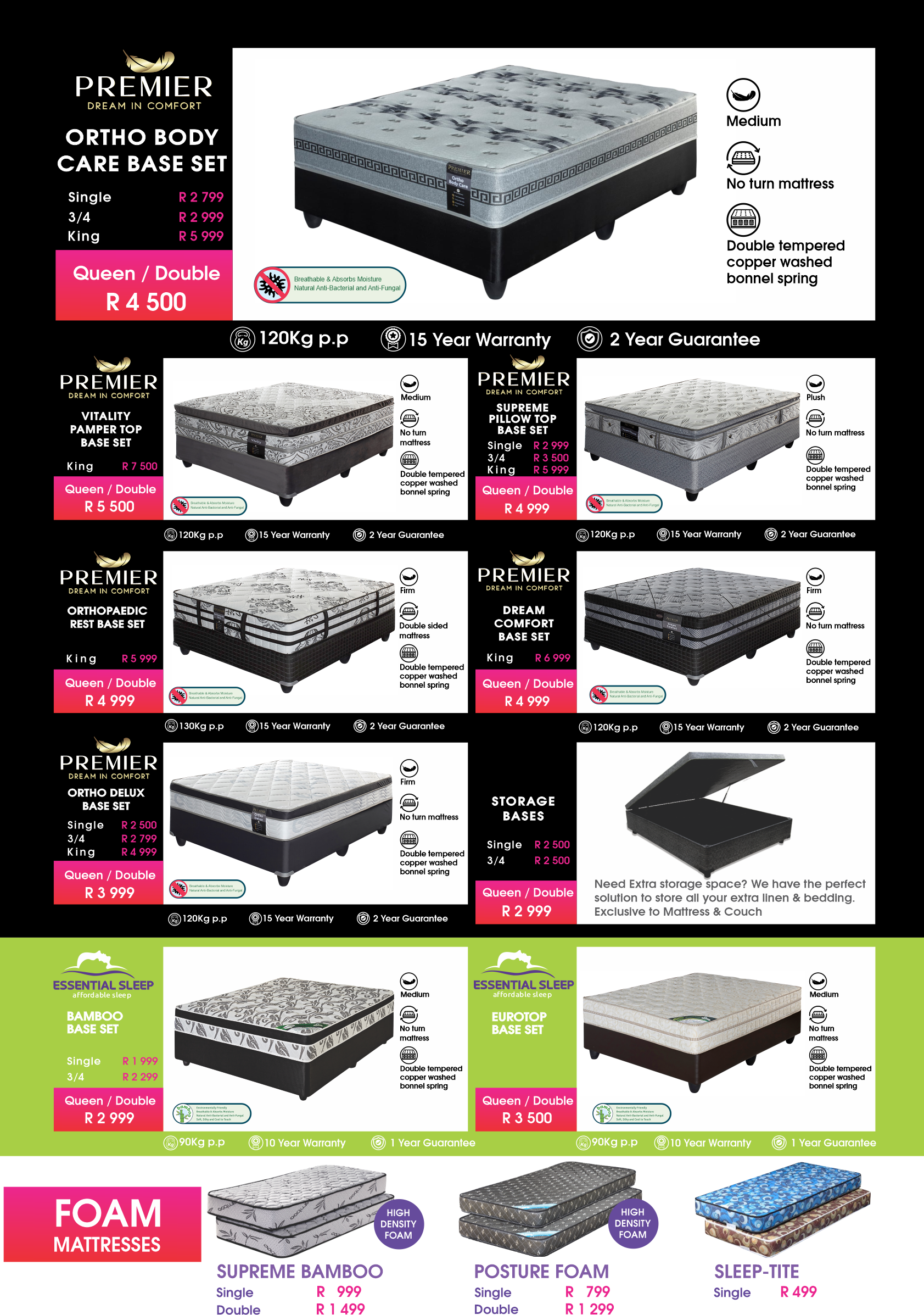 mattressandcouch.co.za - furniture -furniture store - mattress store - mattresses - base sets