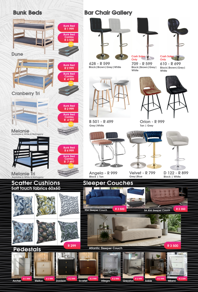 mattressandcouch.co.za - furniture -furniture store - mattress store - mattresses - brochure - flyer