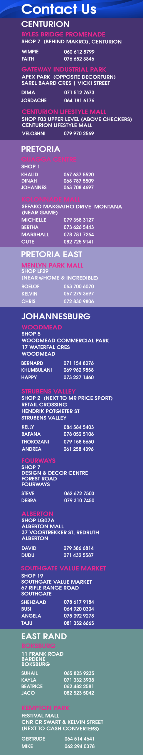 mattressandcouch.co.za - furniture -furniture store - mattress store - mattresses - CONTACT US